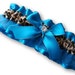 Wedding Garter , beautiful blue and leopard print