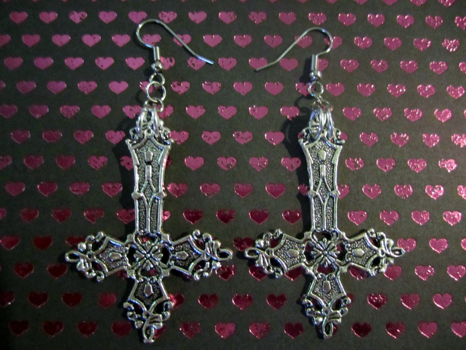 Large Inverted Cross Earrings