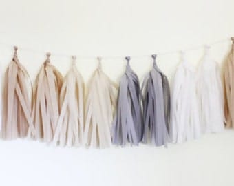 DIY Tassel Garland Kit - Off White, Gray, Kraft, White : Natural