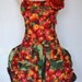 US Army Camouflage Womens Full Apron Apples Print With Contrasting Double Ruffle