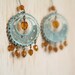 Chandelier Patina Earrings with Amber Glass Bohemian Jewelry