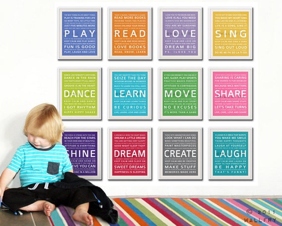 Kids Wall Art. Inspiration quote prints for. â