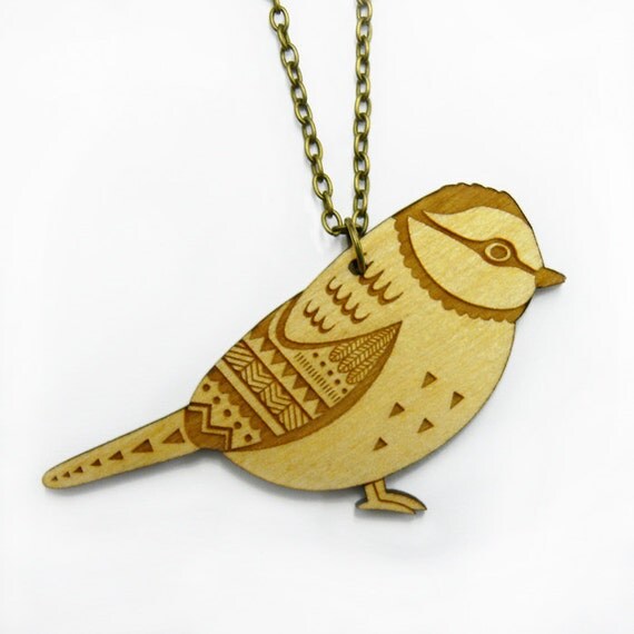 Items similar to Wooden Bird Necklace on Etsy