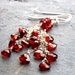 Tiny Garnet Earrings, Red Cascade Dangling Delicate Chain Earrings, Sterling Silver