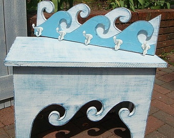 Waves Bench Coffee Side Table Waves Beach House Chair - Assemble Yourself Beach House Decor