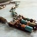 Hammered Copper Necklace Folded Rivet Turquoise Gold Bronze Southwestern