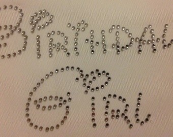 DIY Disney Birthday Girl Rhinestone Iron On Transfer