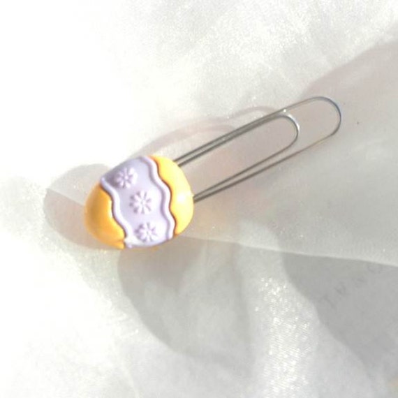 Yellow Purple  Easter Egg Paperclip Bookmark