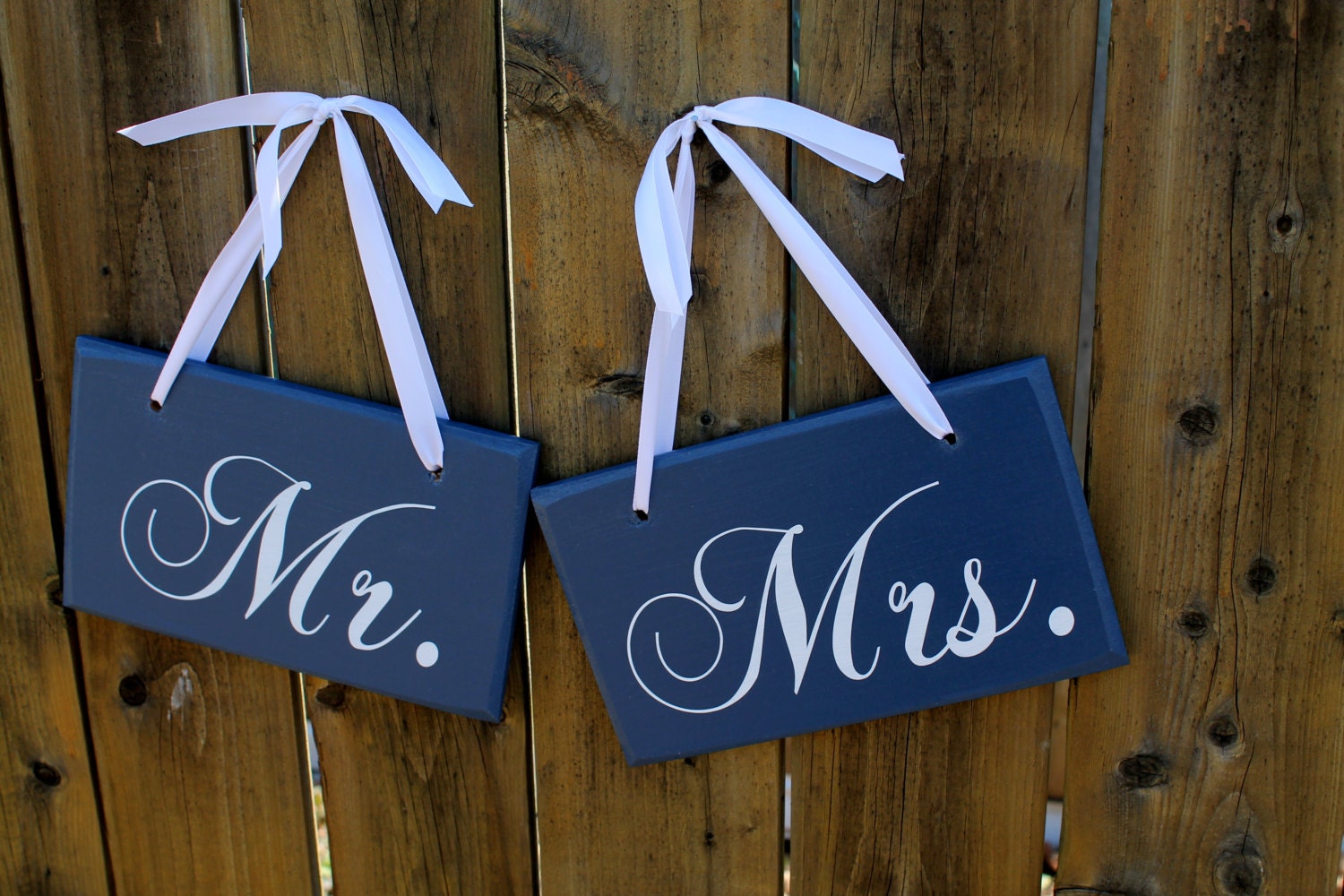 6 x 10 Wooden Wedding Sign: 2pc Set Double sided