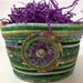 Easter Basket Coiled Rope Bowl Spring Decor Bright Greens