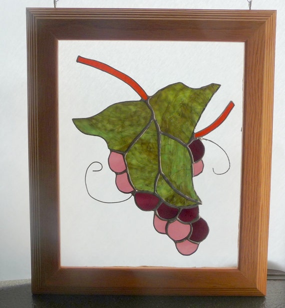 Wine Country Grapes in Stained Glass window art grapes