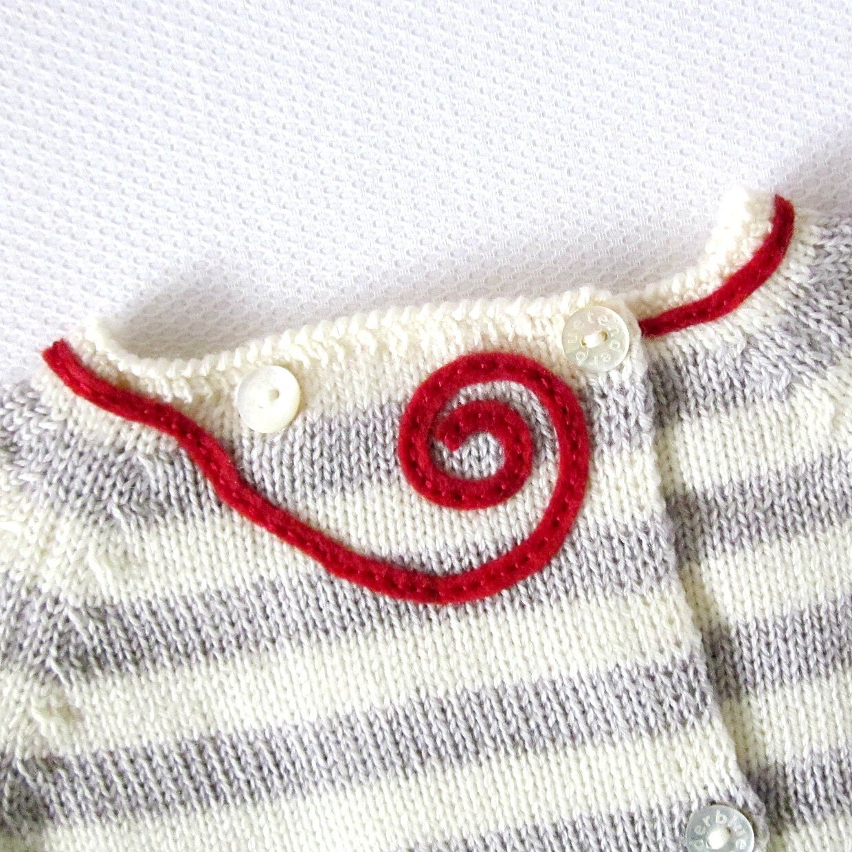 knitted striped baby dress shoes in gray and pearl with