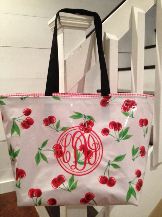 large oilcloth tote bag