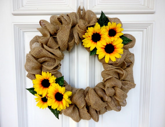 Sunflower Burlap Wreath 16