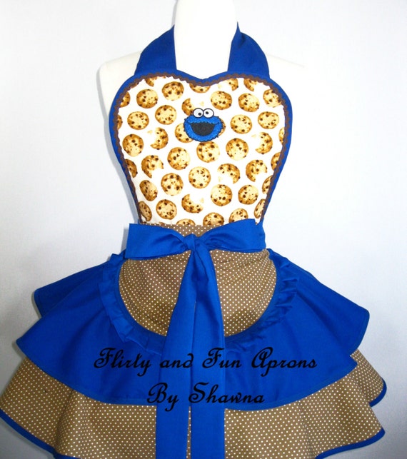 Cookie Monster Apron by FlirtyandFunAprons on Etsy