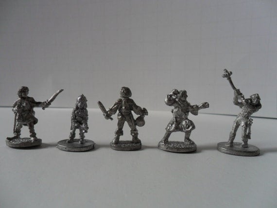 1980s Dungeons and Dragons pewter figurines . instant