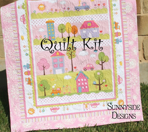 Quilt Kit Happi by Dena Designs Baby Girl Crib Quilt DIY Do It