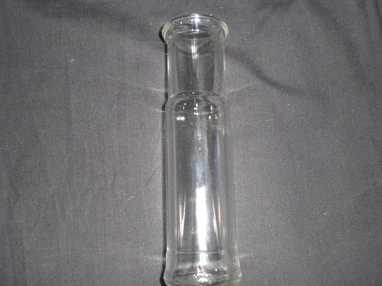 Vintage Clear Glass Tall Thin Vase Like Bottle 1950s to 1960s