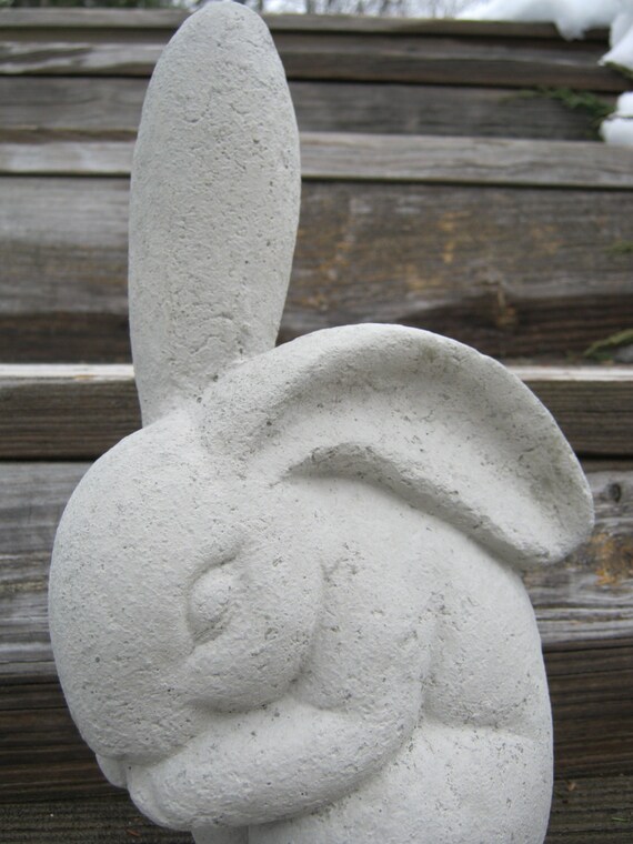 Rabbit Statue Concrete Garden Rabbits Garden by WestWindHomeGarden