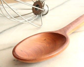 Heavy duty hand made wooden spoon for mixing of Cherry wood