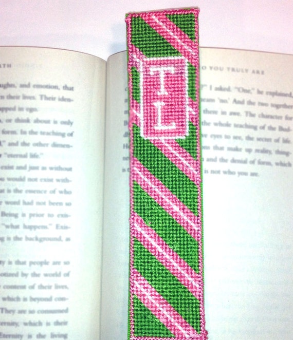 Needlepoint Kit Monogrammed Bookmark by StinaStitches on Etsy