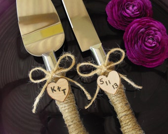 Rustic Country Farmhouse Chic Wedding Cake Server And Knife Set Rustic Country Farmhouse Chic Wedding Cake Server And Knife Set