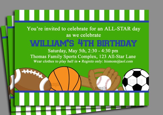 All Star Birthday Invitations 10