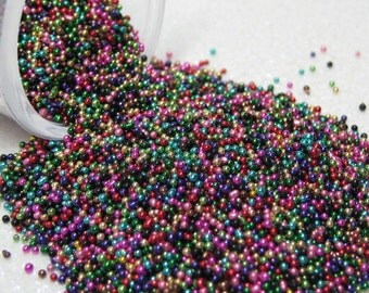 micro marbles .75mm art mix metallic half ounce / 14 grams glass microbead miniature kawaii sprinkles Supplies