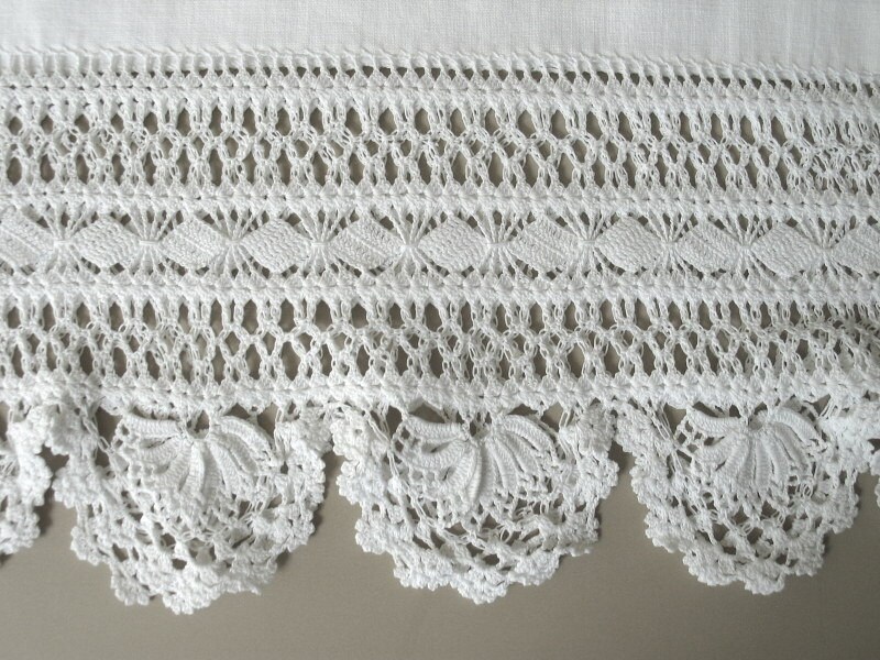 Pair Victorian Pillow Cases With Wide Crochet By Shurleyshirley