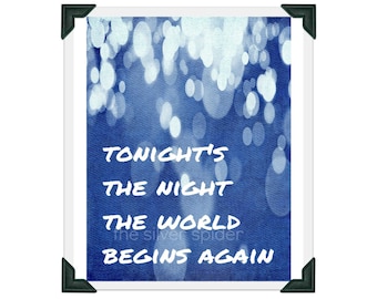 Tonight's the Night the World Begins Again Lyrics - Art Print - 8x10 - Goo Goo Dolls Better Days.