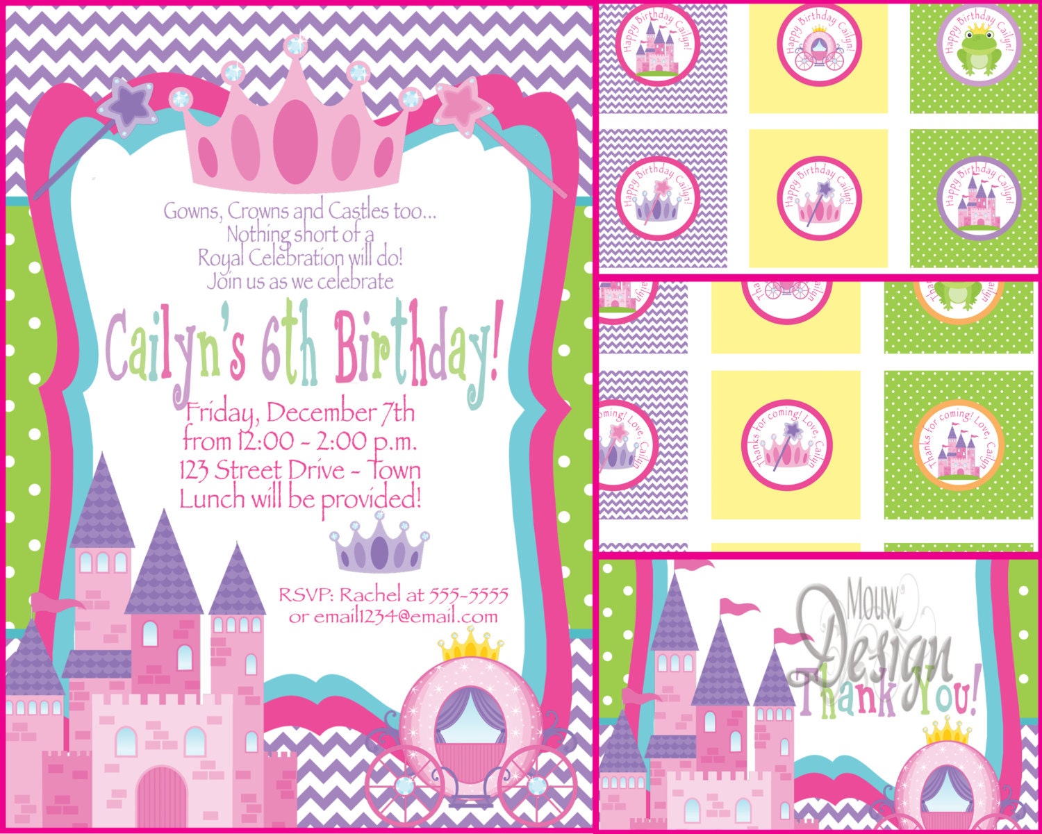Princess Invitation or Princess Birthday Party by MouwDesigns