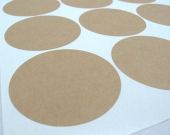 Kraft Circle Labels, 2 Inch Circle Stickers - Set of 40