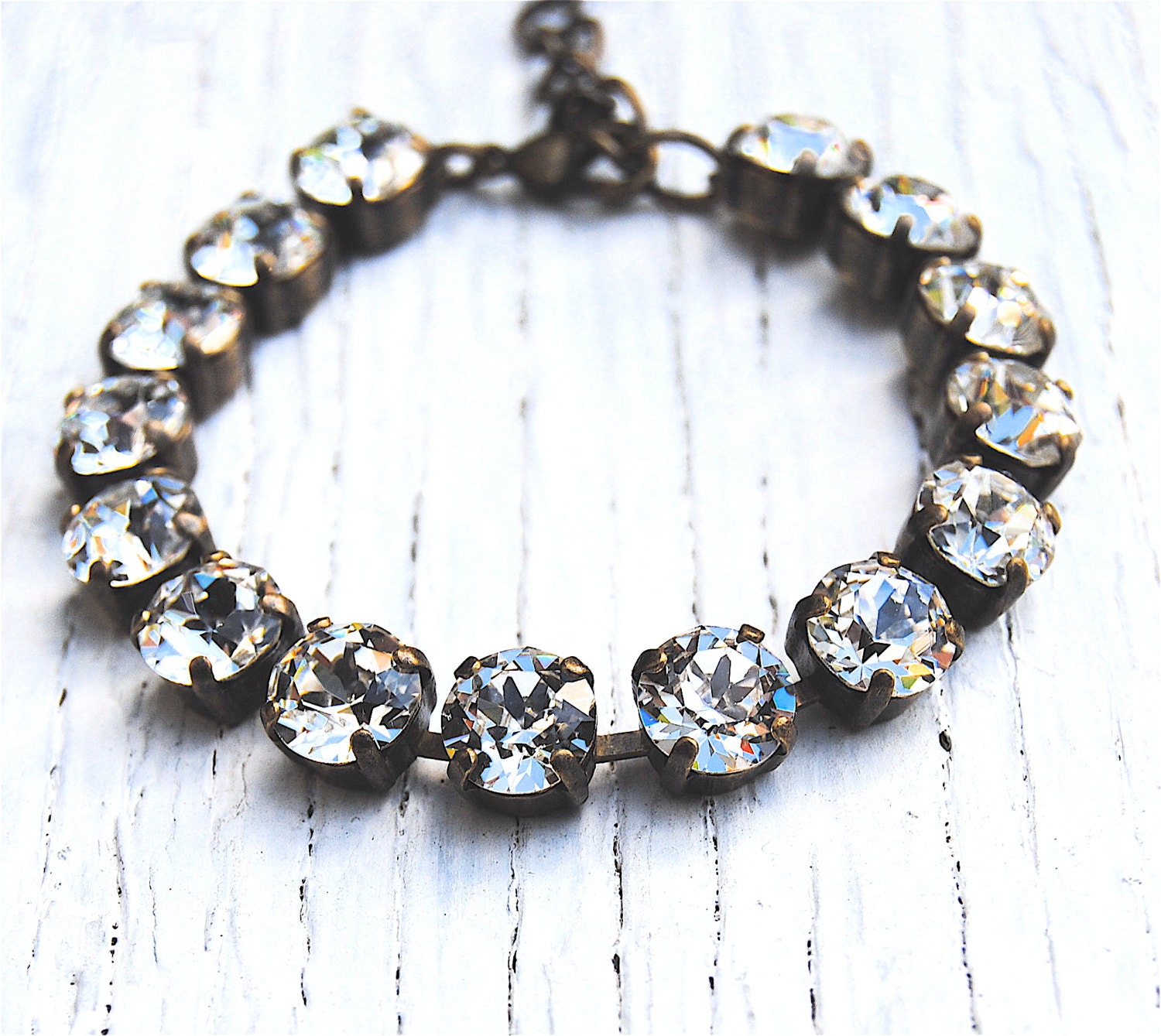 Clear Crystal Diamond Tennis Bracelet Swarovski by MASHUGANA