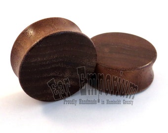 Walnut Wooden Plugs - PAIR - 2g (6.5mm) 0g (8mm) 00g (9mm) 10mm 1/2" (13mm) 9/16" (14mm) 5/8" (16mm) 3/4" (19mm) 1" up to 2" Wood Ear Gauges