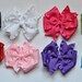 Double Ruffle Satin Hair bow set- 8 piece set