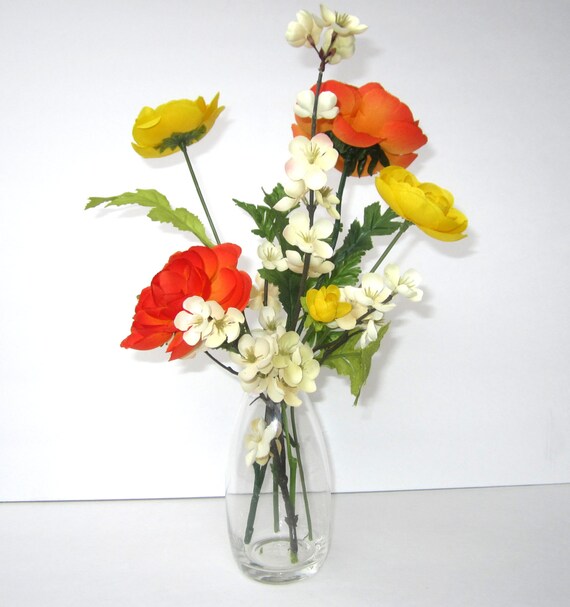 Silk Floral Arrangement In Acrylic Water With by IllusionCreations