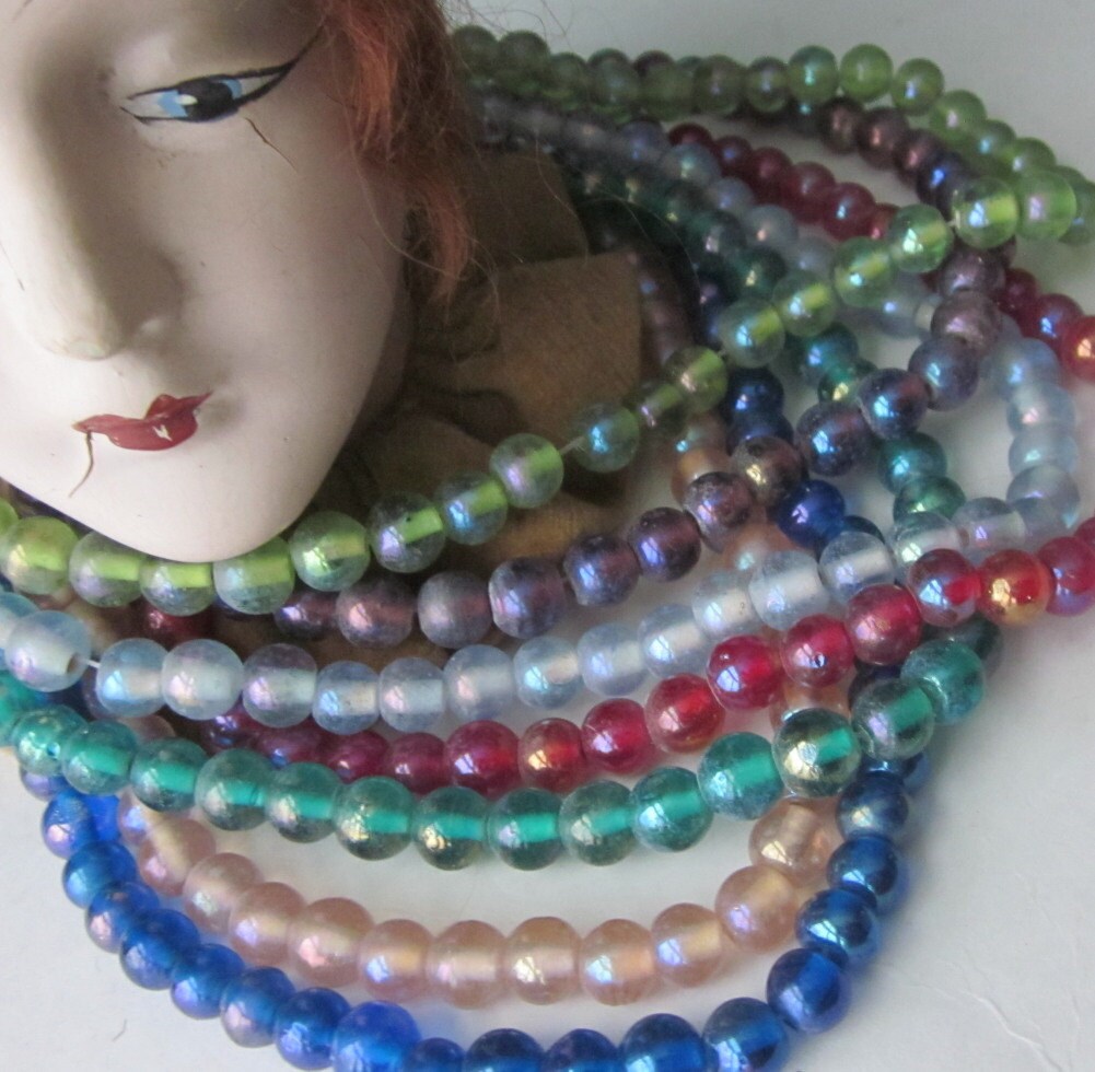 Iridescent Vintage Glass Bead...Pick Your Color