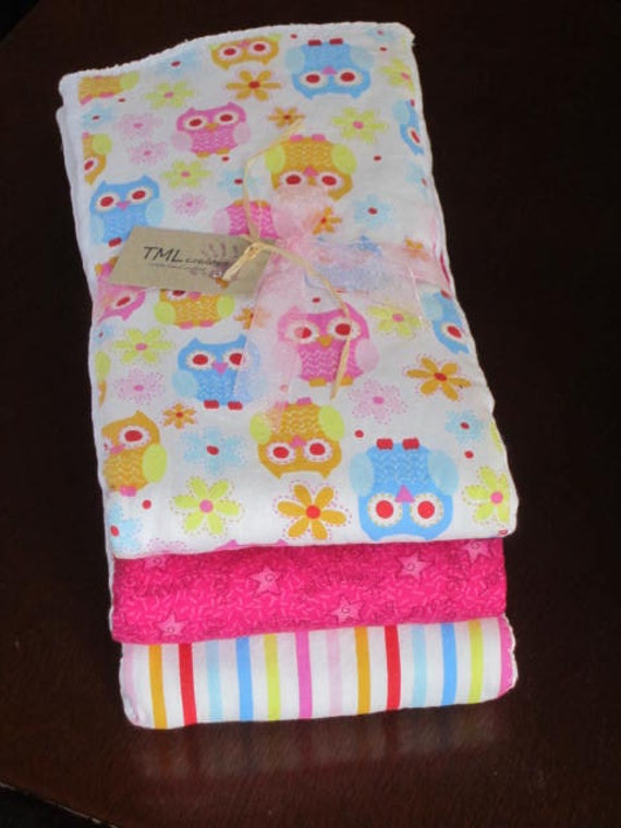 Owl burp cloths PREMIUM 6 ply by TMLcreates on Etsy