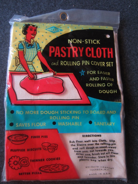 Vintage Wecolite NonStick Pastry Cloth and Rolling Pin Cover