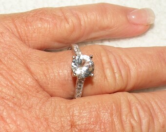Sterling Silver Engagment Ring With White Sapphires