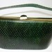 SALE 40s BASS Green Cobra Snakeskin Box Purse