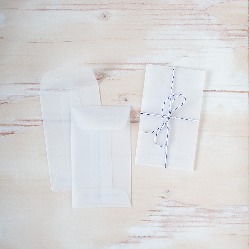 Translucent Clear White Mini Envelopes 10 by