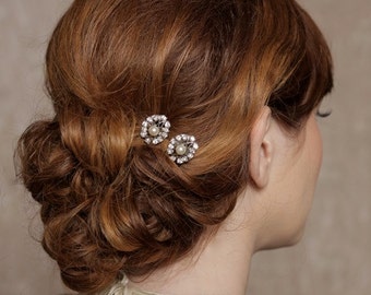 Crystal Hair Pin, Crystal Hair Accessories, Vintage Pearl Hairpiece, Bridal Hair PIn, Wedding Hair Accessories - Ready to Ship