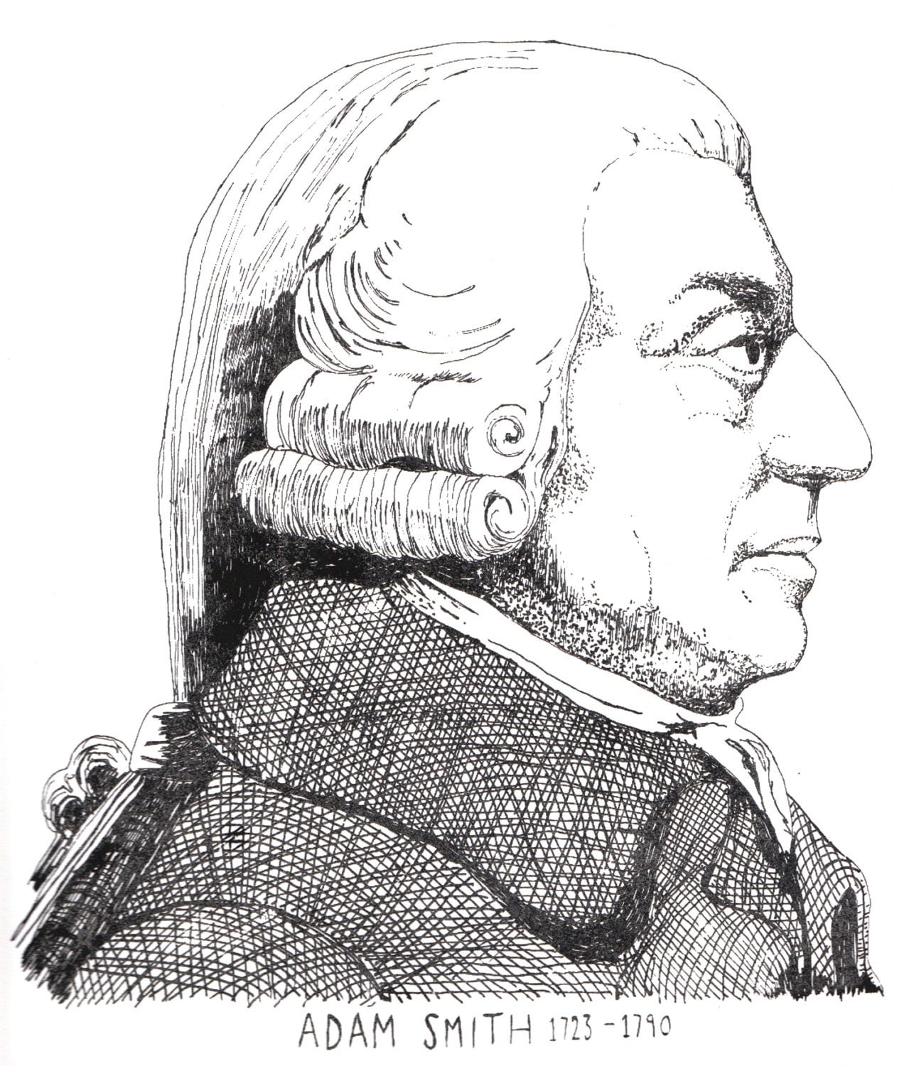 Illustrated Adam Smith Screen Print Portrait T Shirt