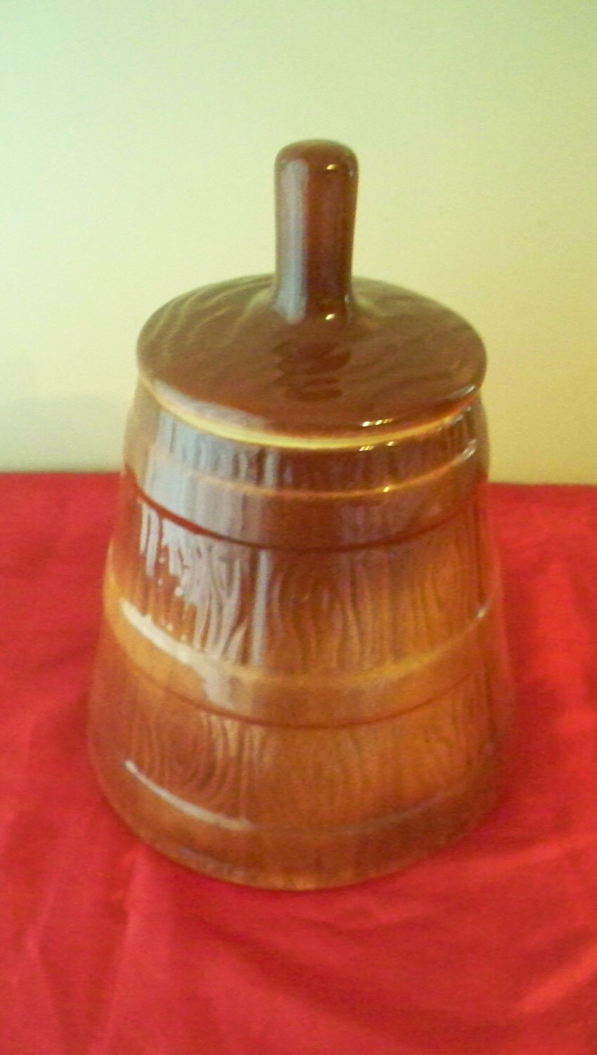 American Bisque Cookie Jar Butter Churn Cookie Jar Country