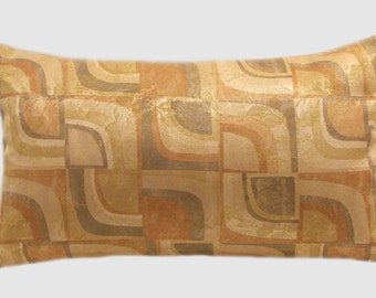 Decorative Pillow case, Beige Honey Brown color with Geometric pattern fabric Lumbar pillow case, fits 12" x 20" insert.
