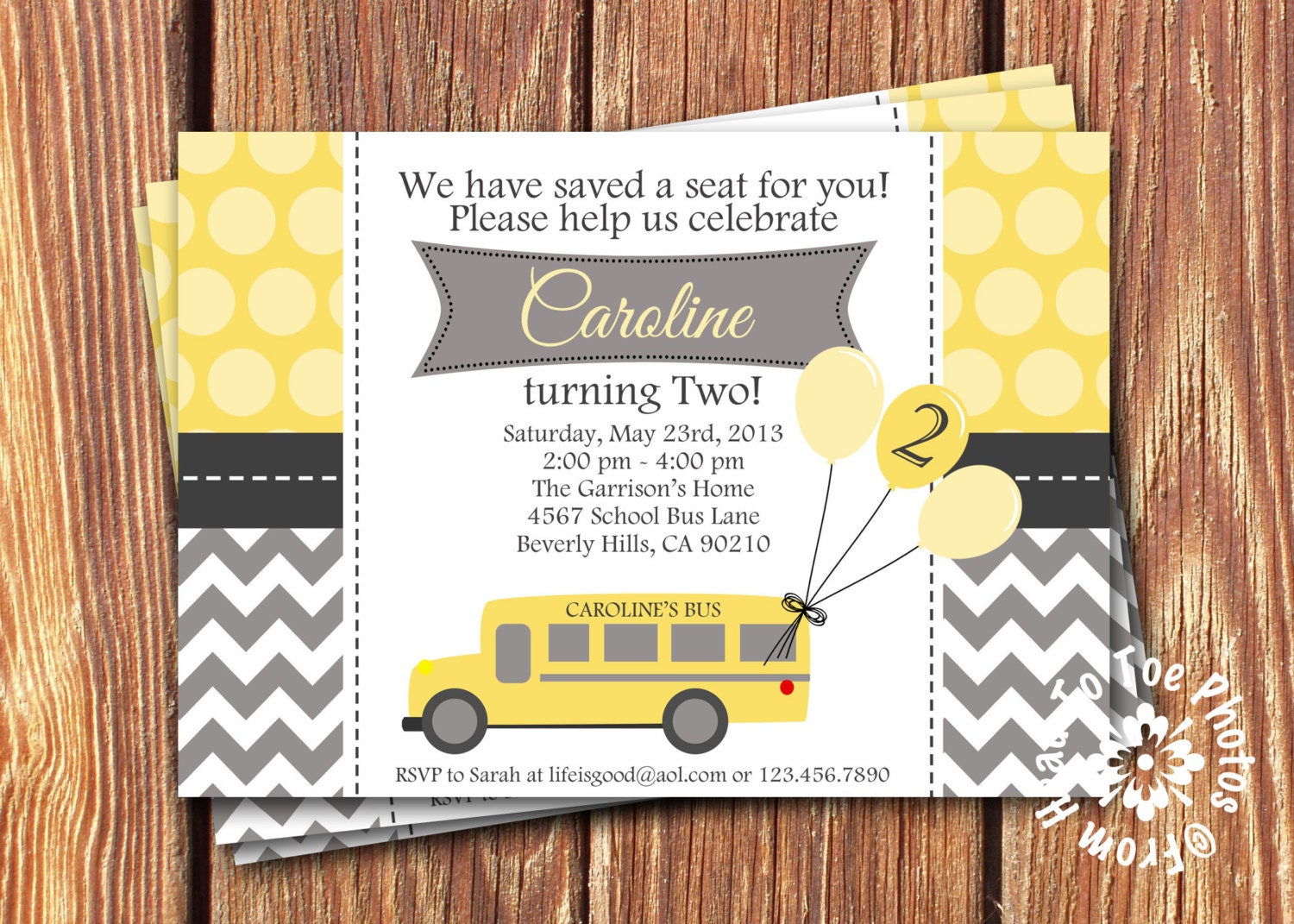 School Bus Invitations 4