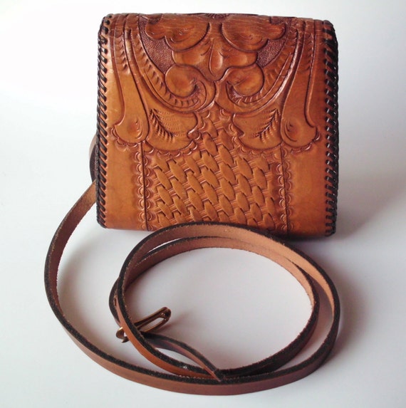 Vintage Clifton's Hand Tooled Leather Purse
