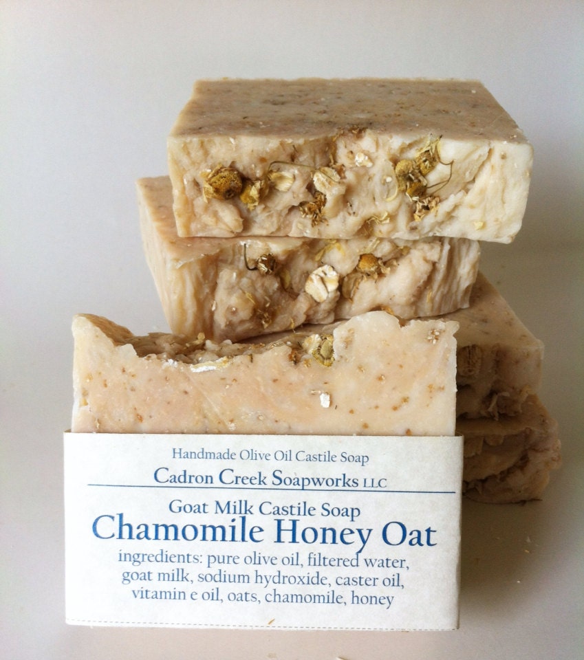 Goat Milk Castile Soap Chamomile Honey Oat by CadronCreekSoapworks