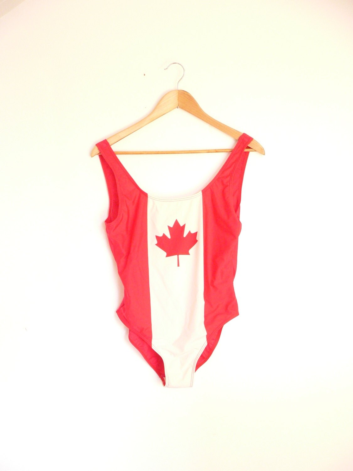 80s CANADA FLAG SWIMSUIT xL